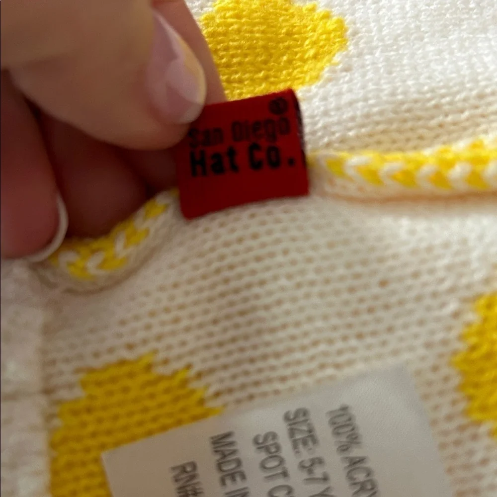 San Diego Hat Company Yellow and White Polka Dot Kids Hat